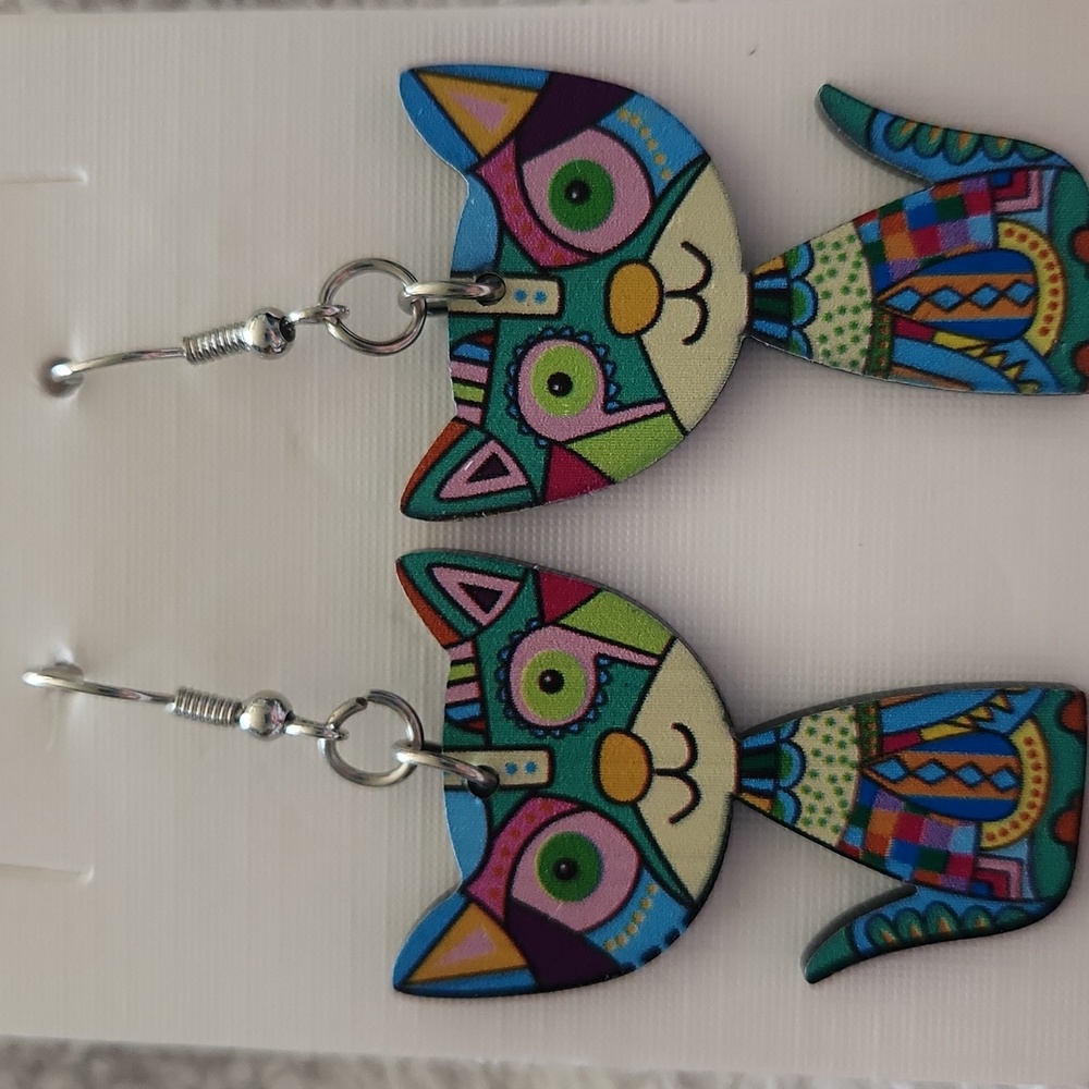 Colorful Cat Earrings